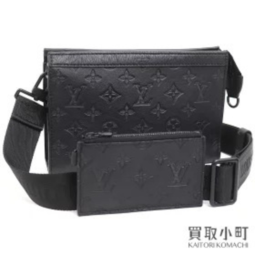 Louis Vuitton Gaston Wearable Wallet Black Monogram Shadow Black Leather